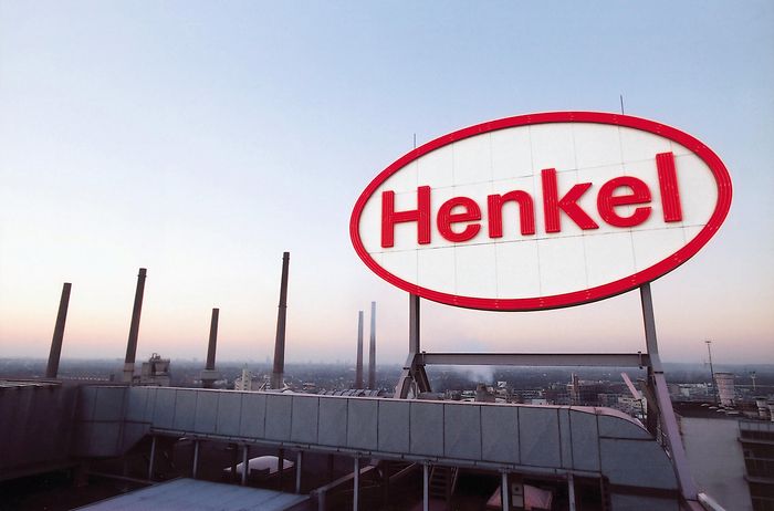 Henkel logo i Düsseldorf, Germany