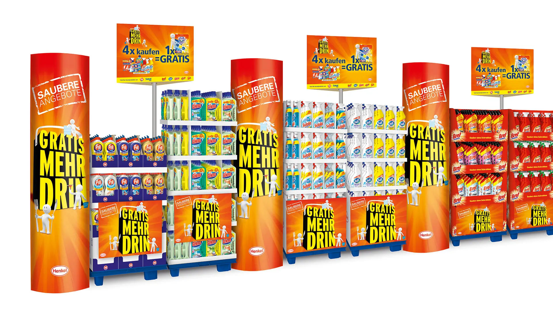 Die bekannten „Sauber-Männchen“ dienen als Erkennungszeichen