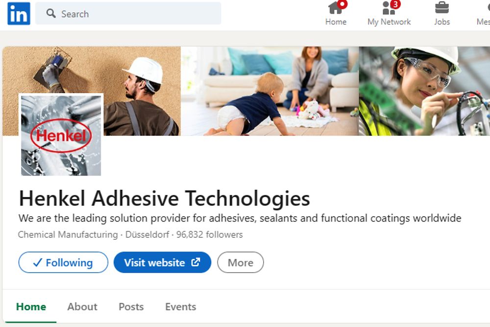 La nouvelle page LinkedIn mondiale de Henkel Adhesives